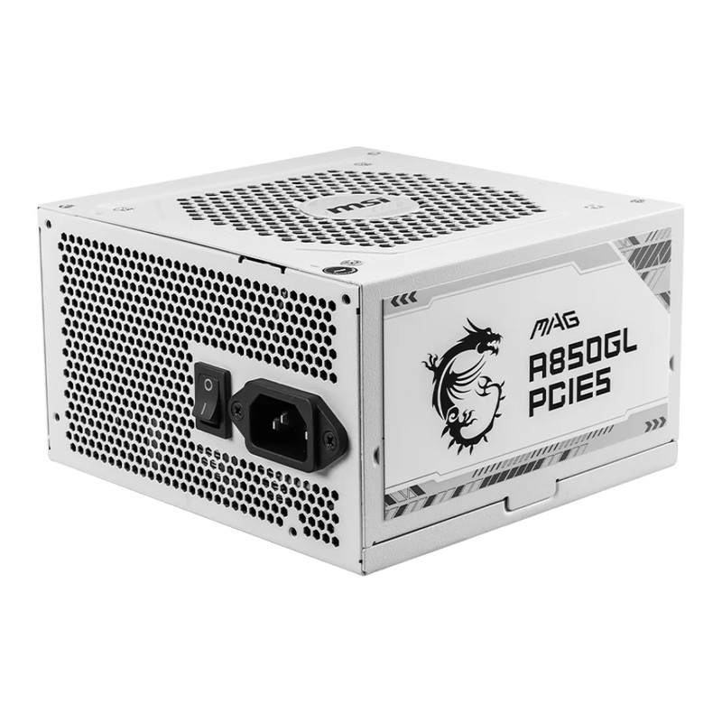MSI MAG A850GL PCIe5 850W Gold ATX Fully Modular Power Supply - White - مزود طاقة